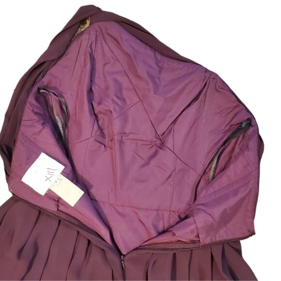 WATTERS  & WATTERS Vintage Short Tulle Purple Dress Sz 2 - Picture 6 of 10